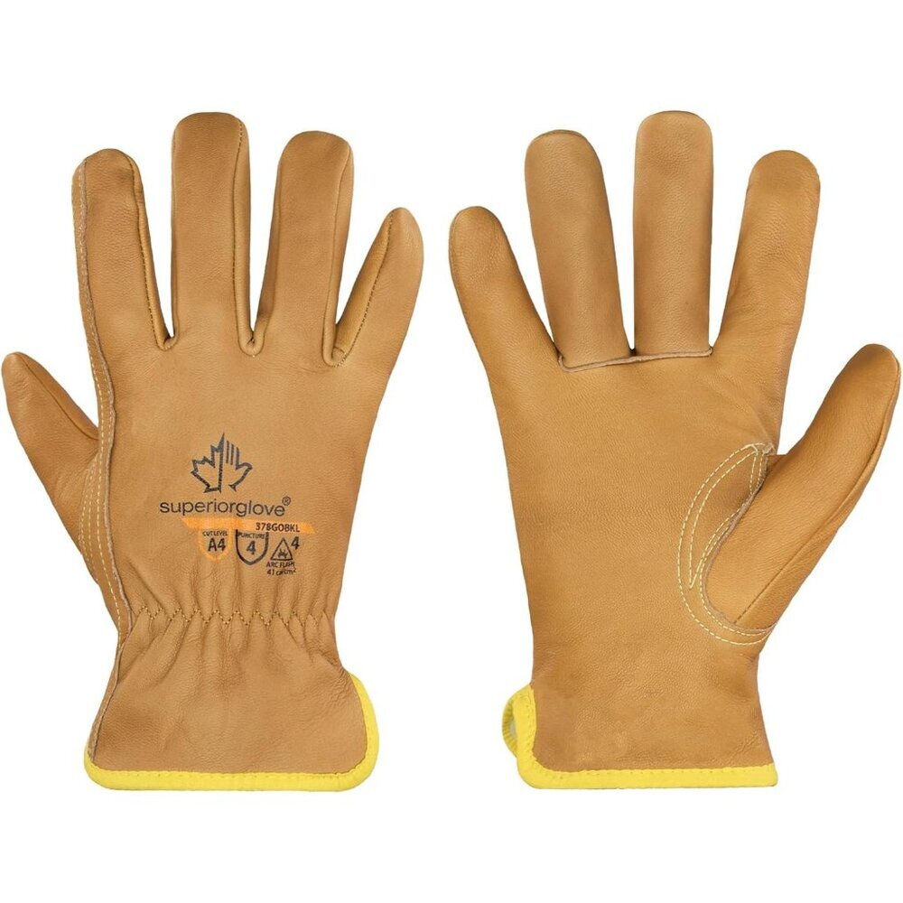 🆕 Men Brown Leather Work Gloves Superior Endura Cut Water Resistant Protection